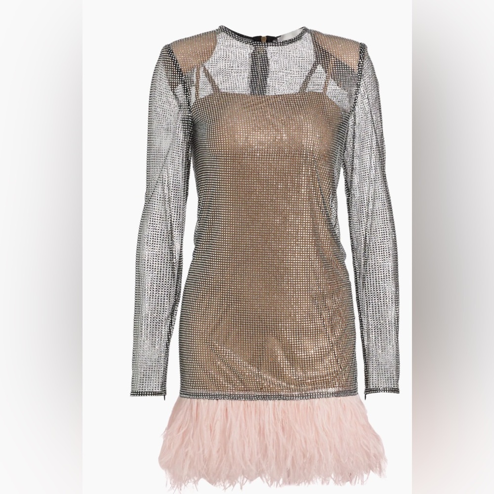 Bronx and Banco Webb Feather-Trim Cocktail Dress. Only worn once!